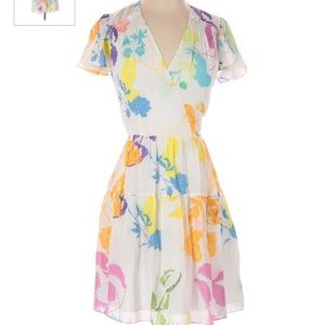 Tanya Taylor white dress with colorful floral